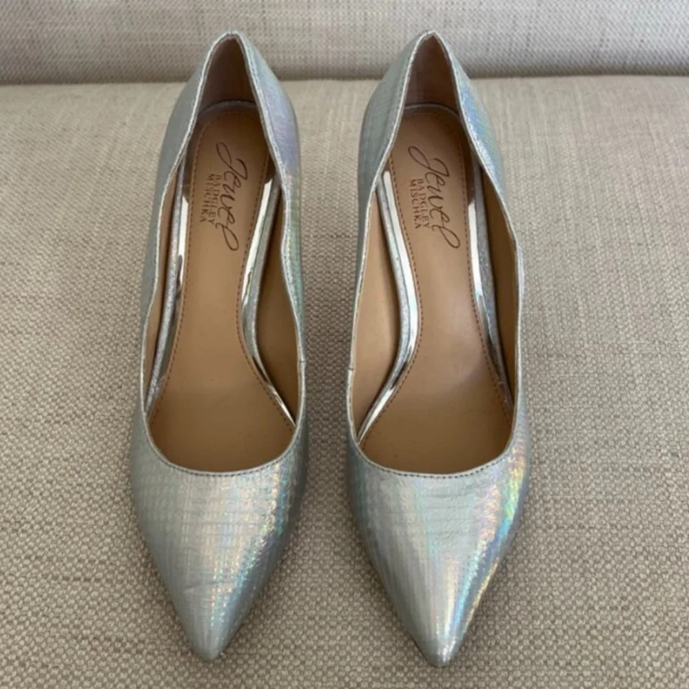 Badgley Mischka Jewel Riley Iridescent High Heels Pumps Size: 6 - Picture 8 of 14